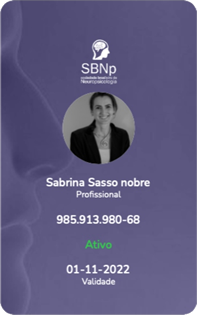 Certificado Sabrina S. Nobre Psicologa SP